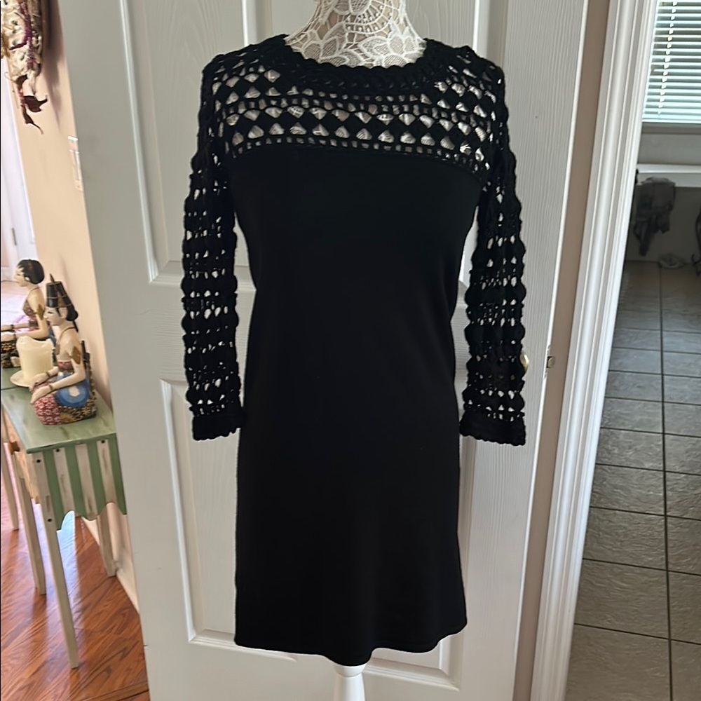 Black Sheath Dress with 3/4 Sleeves for Cocktail Night Out